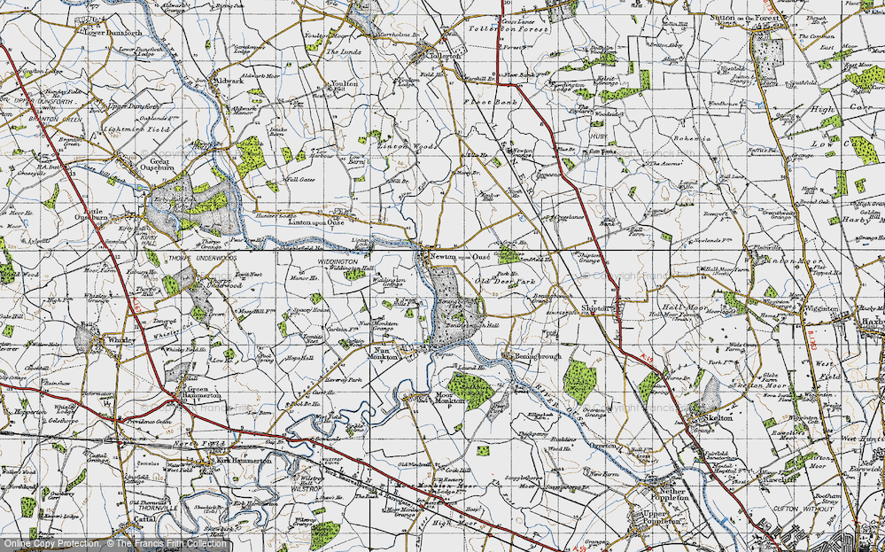 Old Map of Newton-on-Ouse, 1947 in 1947
