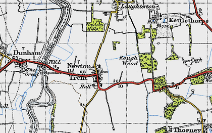 Old map of Newton on Trent in 1947