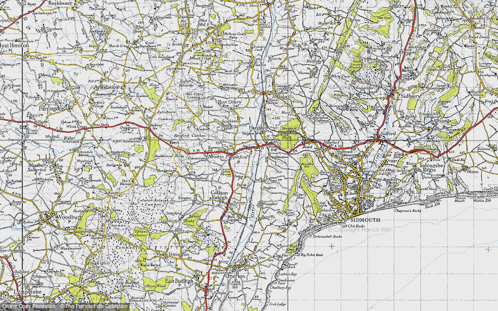 Old Map of Newton Poppleford, 1946 in 1946