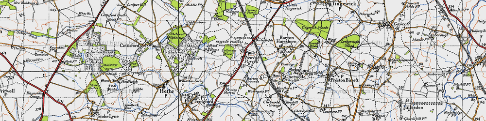 Old map of Newton Purcell in 1946