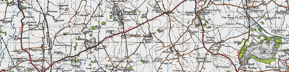 Old map of Newton Regis in 1946