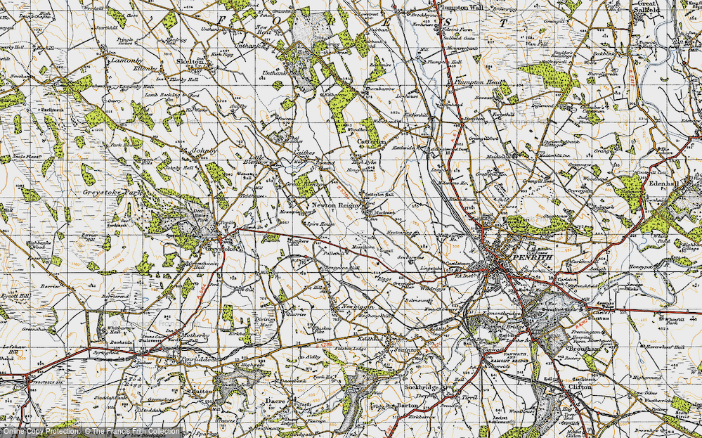 Old Map of Historic Map covering Pallet Hill in 1947