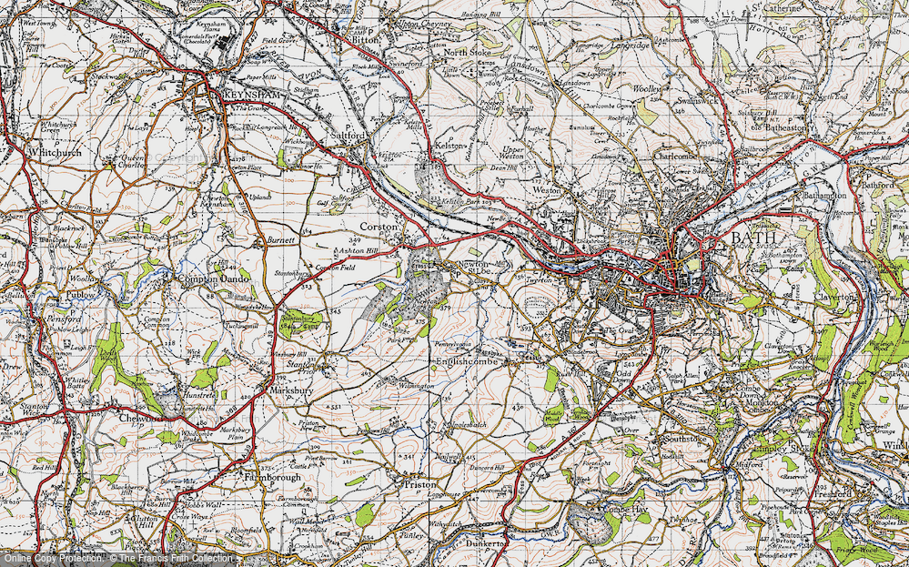 Old Map of Newton St Loe, 1946 in 1946