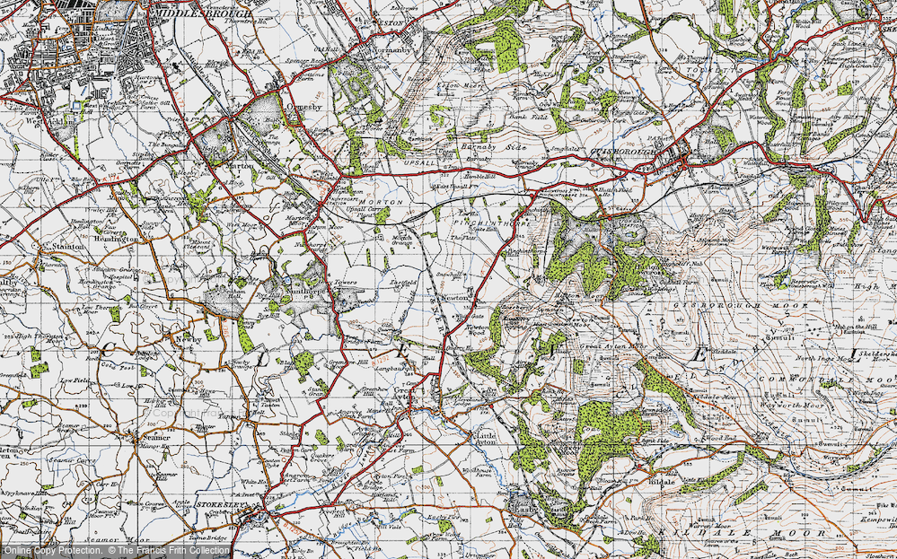 Old Map of Newton under Roseberry, 1947 in 1947