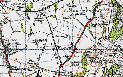 Old map of Newton under Roseberry in 1947