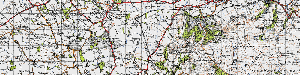 Old map of Newton under Roseberry in 1947