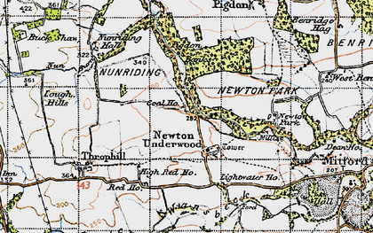 Old map of Newton Underwood in 1947