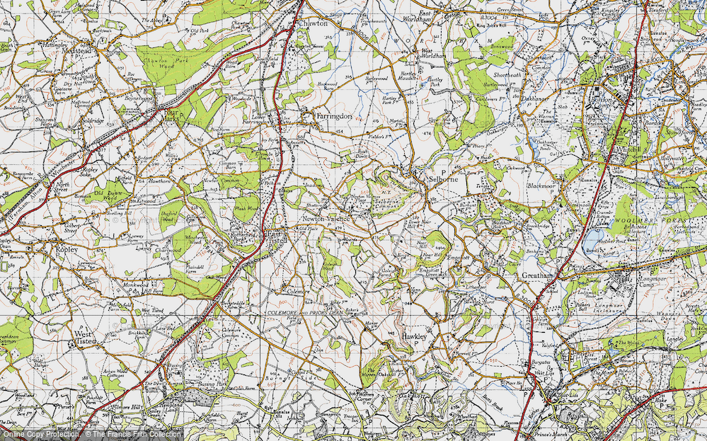 Old Map of Newton Valence, 1940 in 1940