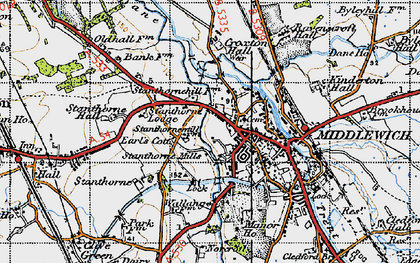 Old map of Bostock House Fm in 1947