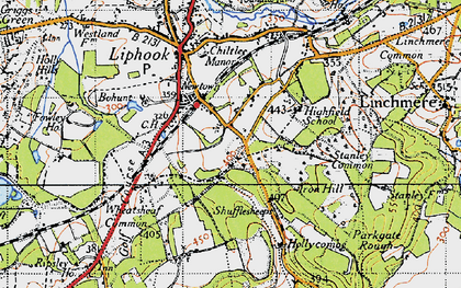 Old map of Wheatsheaf Common in 1940