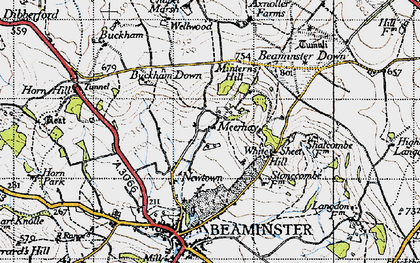 Old map of Newtown in 1945