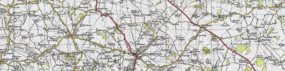 Old map of Newtown in 1945