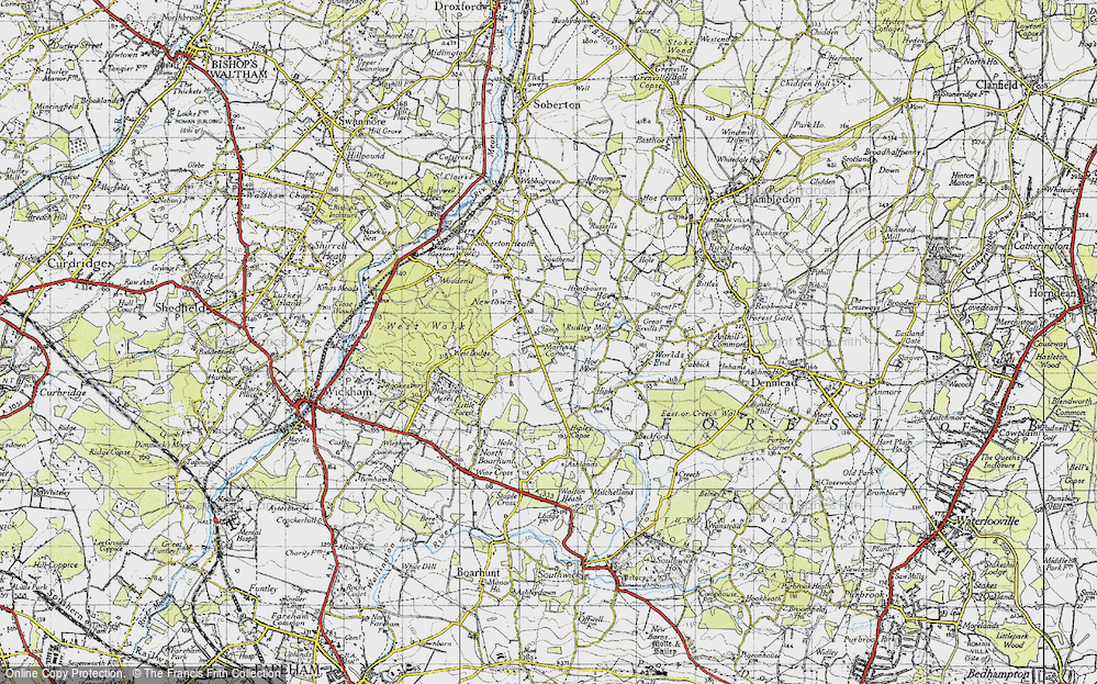 Old Map of Historic Map covering Hipley in 1945