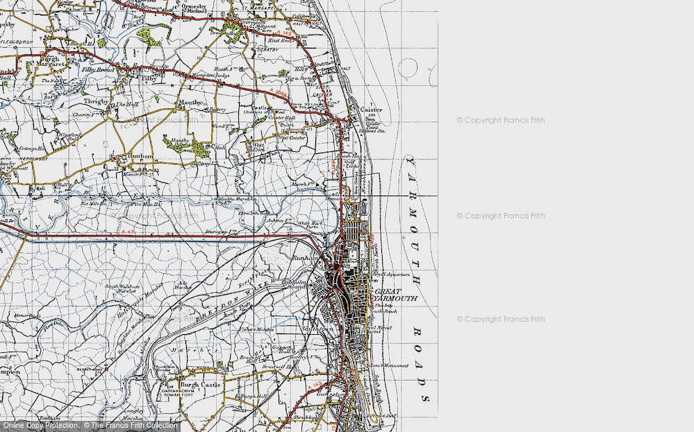 Old Map of Newtown, 1945 in 1945