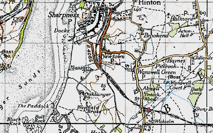 Old map of Newtown in 1946