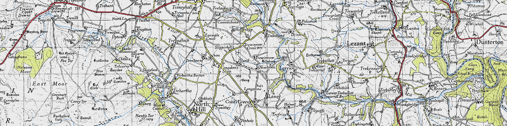 Old map of Lanoy in 1946
