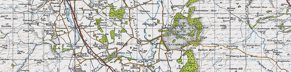 Old map of Lilburn Grange in 1947