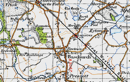Old map of Boreatton Ho in 1947