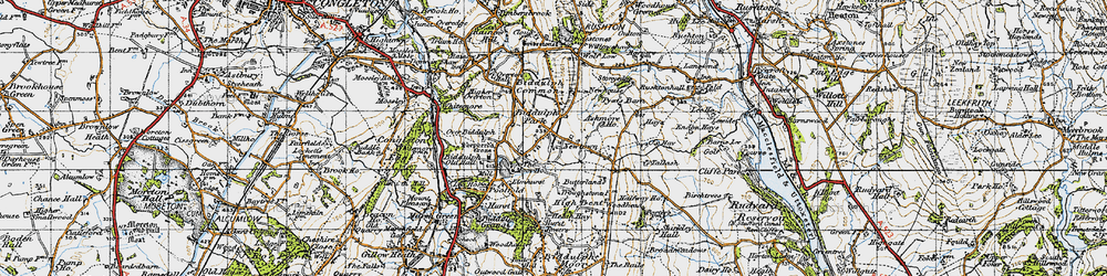 Old map of Biddulph Common in 1947