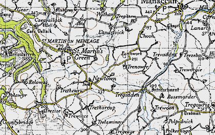 Old map of Withan in 1946