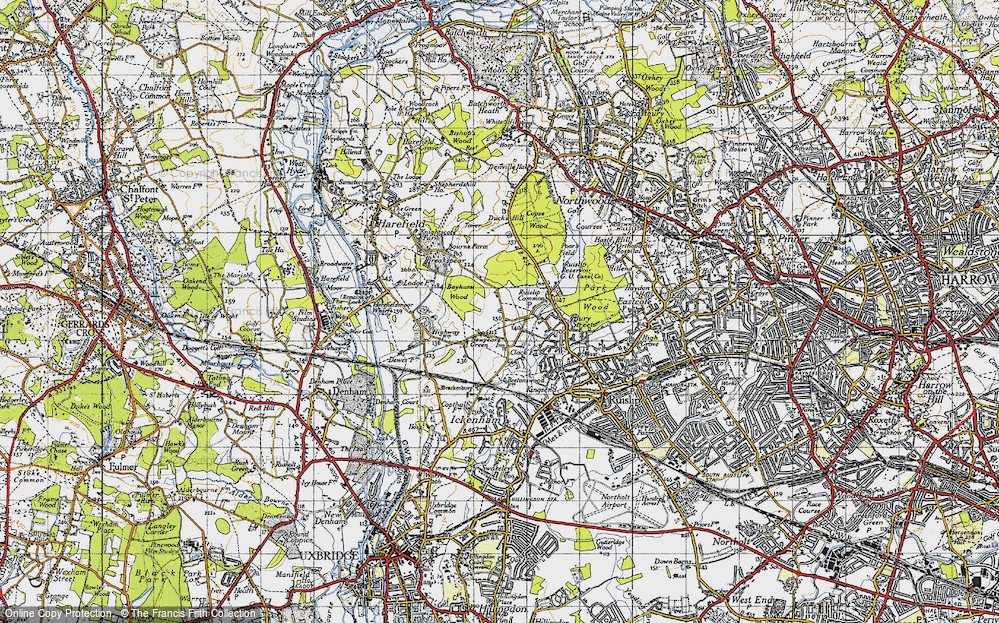 Old Map of Newyears Green, 1945 in 1945