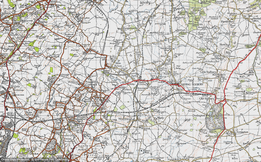 Old Map of Historic Map covering Tubb's Bottom in 1946
