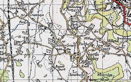 Old map of Nibley Green in 1946