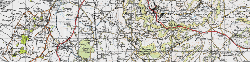 Old map of Nibley Green in 1946