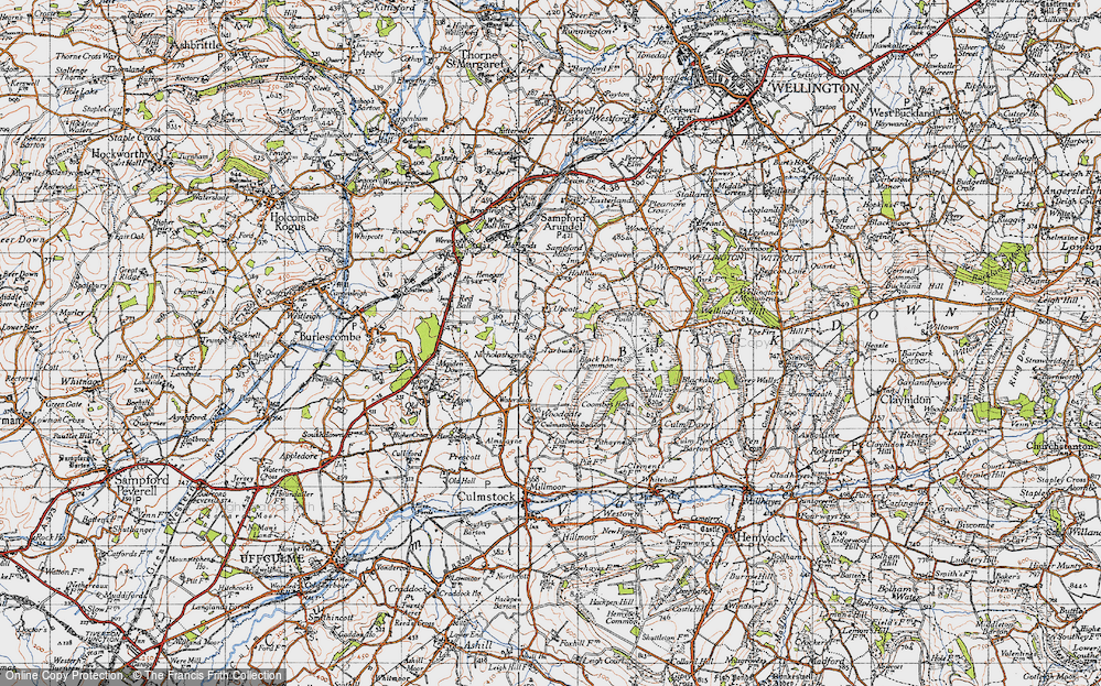 Old Map of Nicholashayne, 1946 in 1946