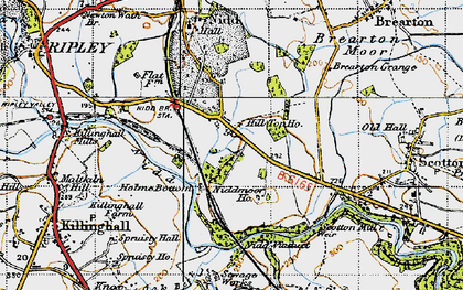 Old map of Nidd in 1947