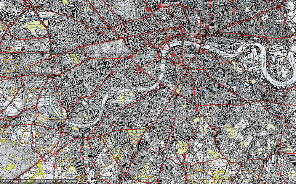 Old Map of Nine Elms, 1945 in 1945