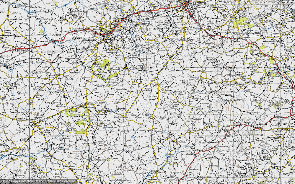 Old Map of Nine Maidens Downs, 1946 in 1946