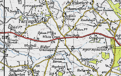 Old map of Nine Oaks in 1946