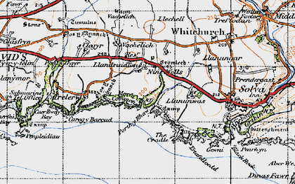 Old map of Nine Wells in 1946