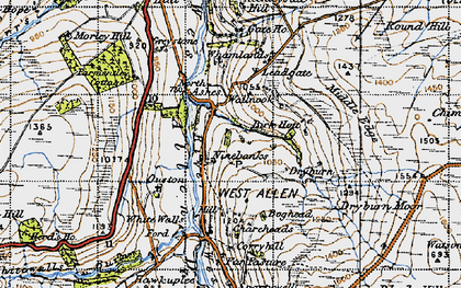 Old map of Ninebanks in 1947