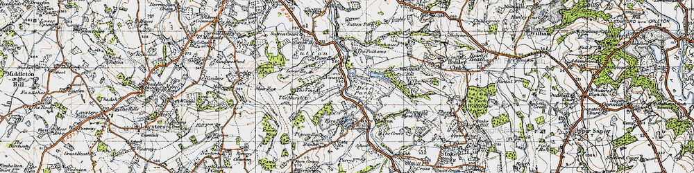 Old map of Vine, The in 1947