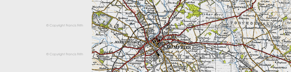 Old map of Nithside in 1947