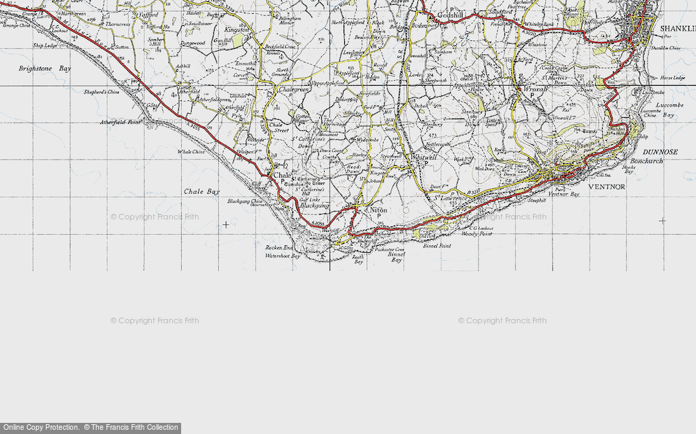 Old Map of Niton, 1945 in 1945