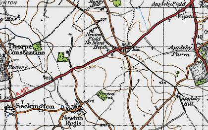 Old map of No Man's Heath in 1946