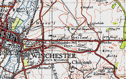 Old map of No Man's Land in 1945