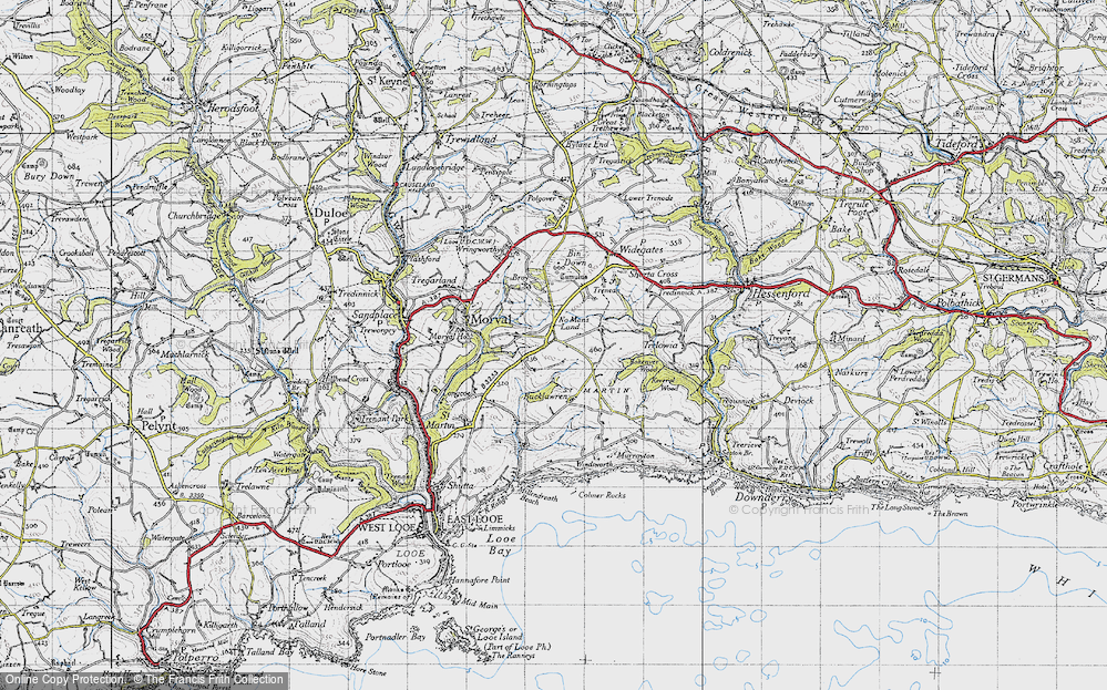 Old Map of Historic Map covering Bucklawren in 1946