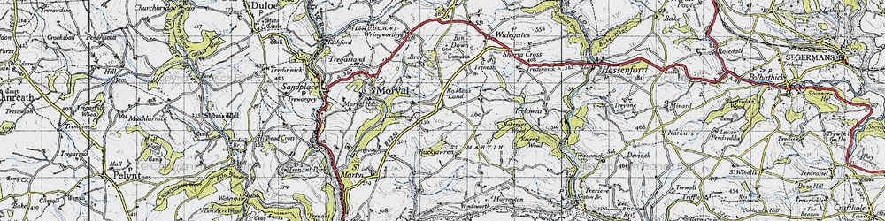 Old map of Bucklawren in 1946