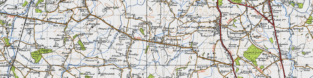 Old map of Noah's Green in 1947