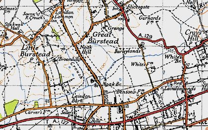 Old map of Noak Hill in 1946