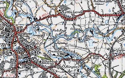 Old map of Nob End in 1947