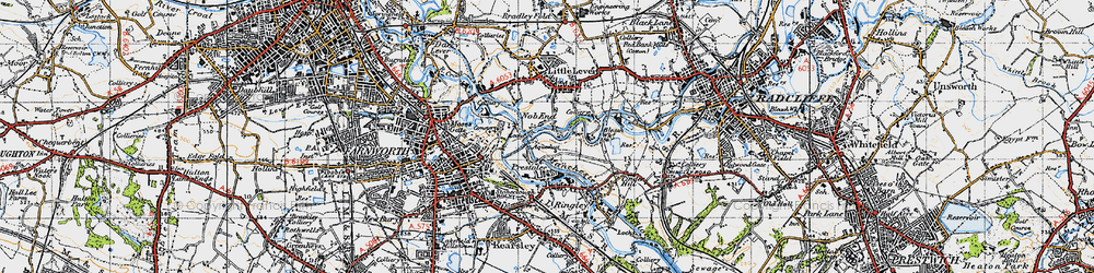 Old map of Nob End in 1947