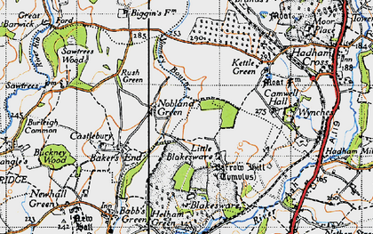 Old map of Nobland Green in 1946