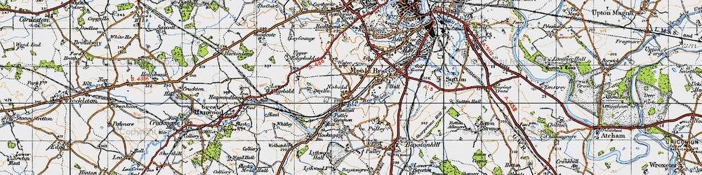 Old map of Nobold in 1947