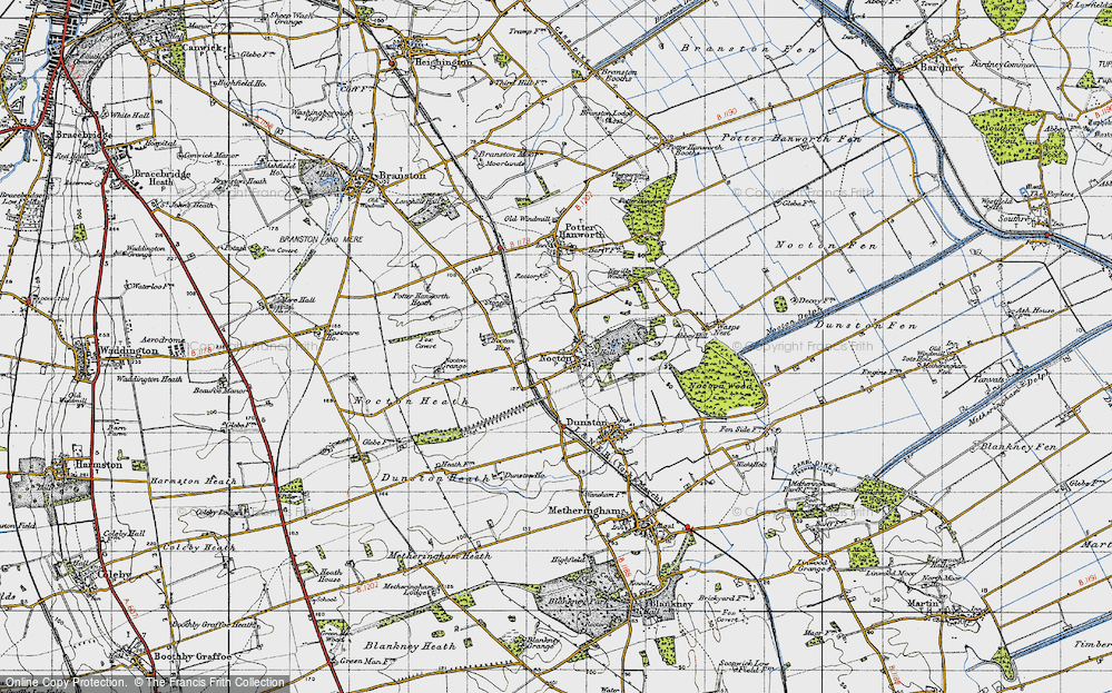 Old Map of Historic Map covering Nocton Heath in 1947