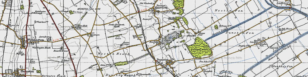 Old map of Nocton in 1947